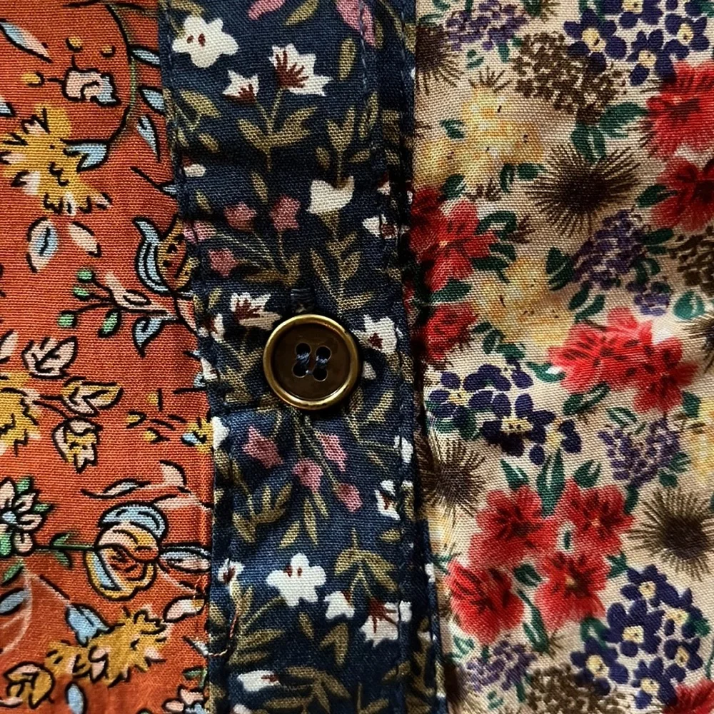 NWT Natural Life Esme Shirt Dress - Rust Blue Mix Print - Picture 10 of 14